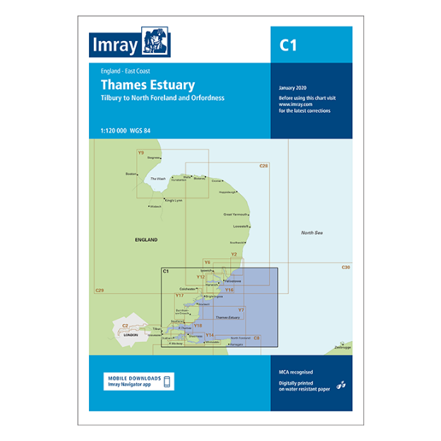 Imray C 1 - Thames Estuary - Tilbury to North Foreland & Orfordness